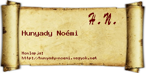 Hunyady Noémi névjegykártya