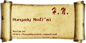 Hunyady Noémi névjegykártya